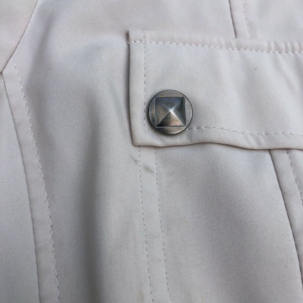KRISTEN BLAKE Women's Vintage Beige Winter Coat Jacket M Hooded Cargo Pocket‌‌‌‌ - Picture 3 of 12